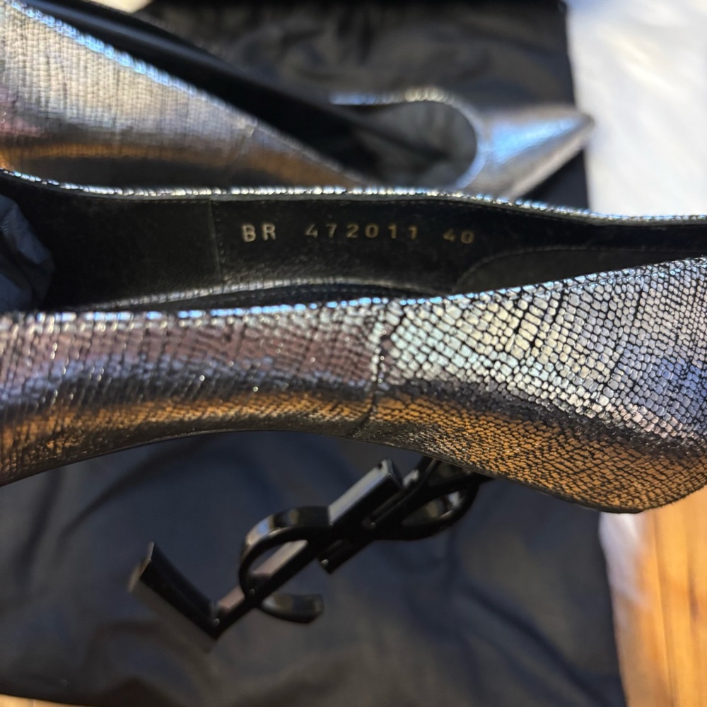 Yves Saint Laurent Metallic Opyum 110 Heels - Picture 6 of 6